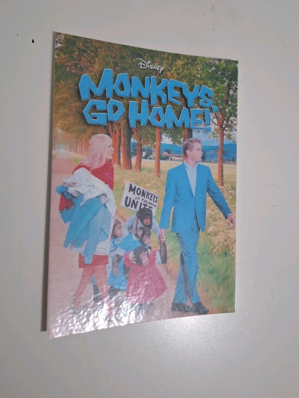 Walt Disney Monkeys Go Home 1967 Reproduction Postcard Vintage Family Comedy, изображение 2
