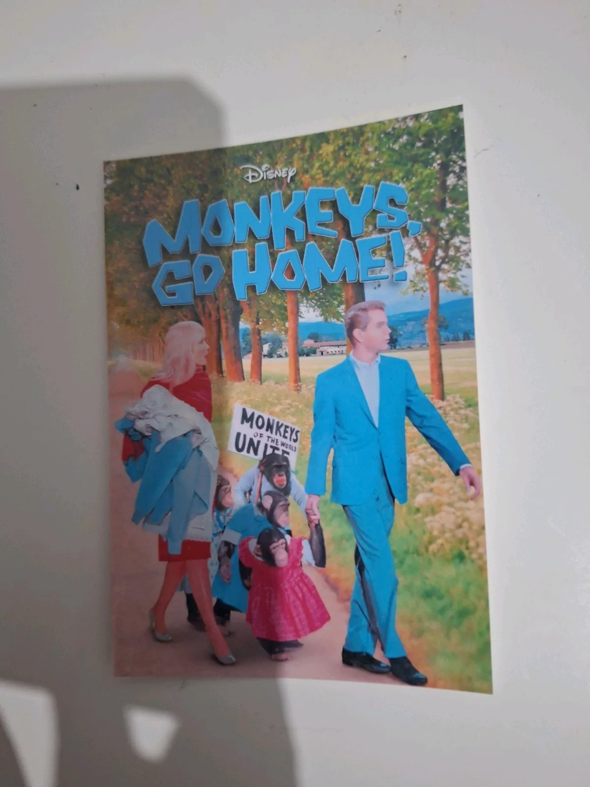 Walt Disney Monkeys Go Home 1967 Reproduction Postcard Vintage Family Comedy, изображение 3