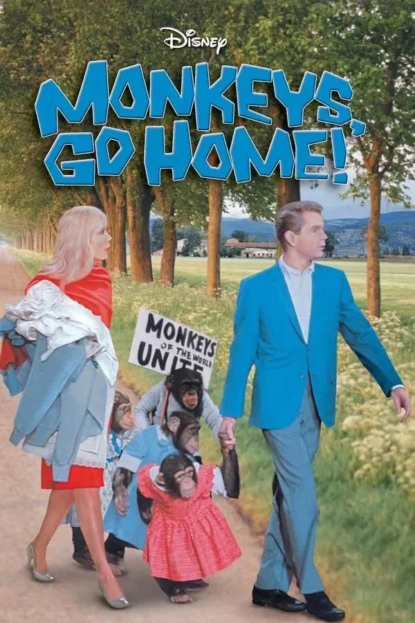Walt Disney Monkeys Go Home 1967 Reproduction Postcard Vintage Family Comedy, изображение 5