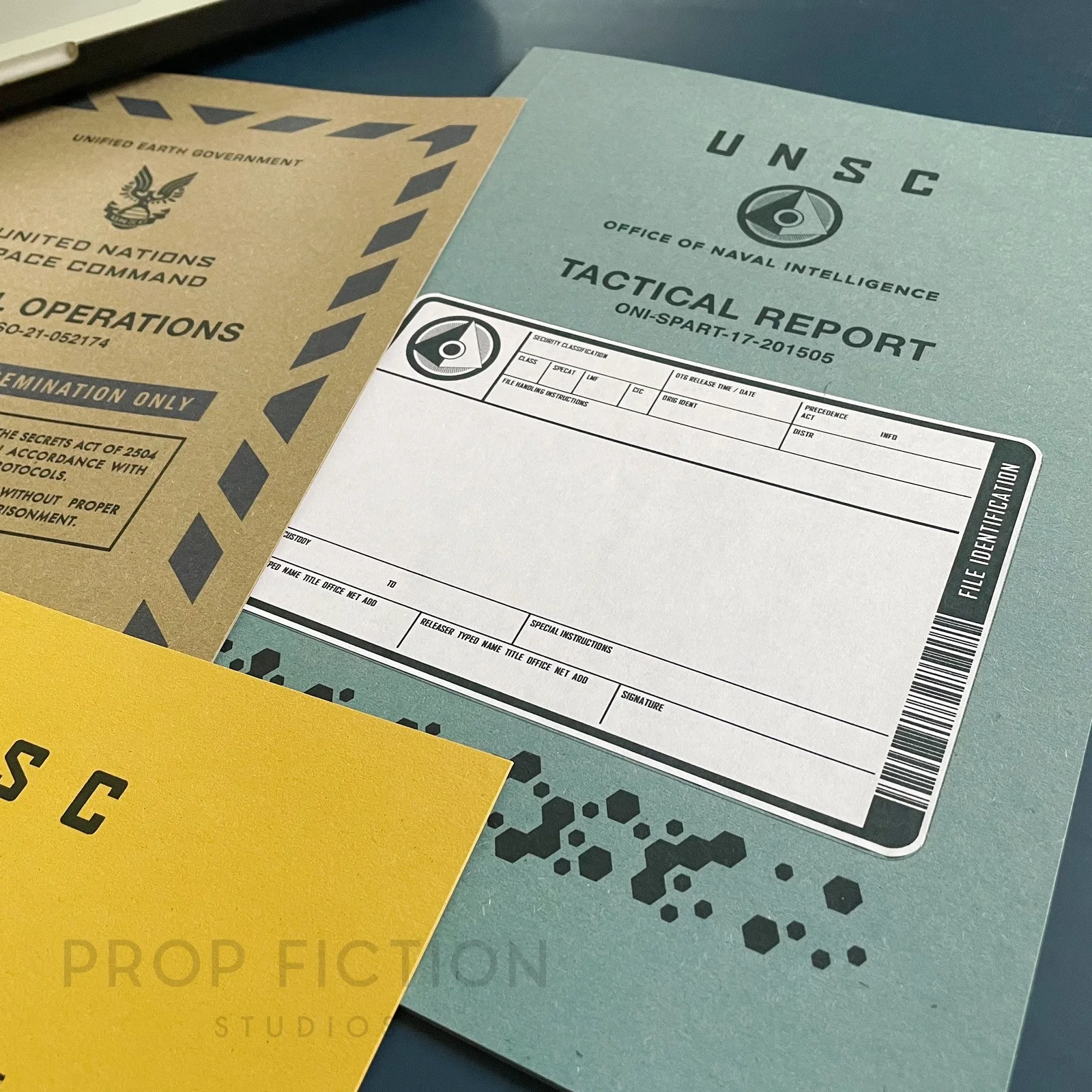 Movie Prop Top Secret ONI Intelligence Files / 3 x Cosplay UNSC Folder Set, изображение 3