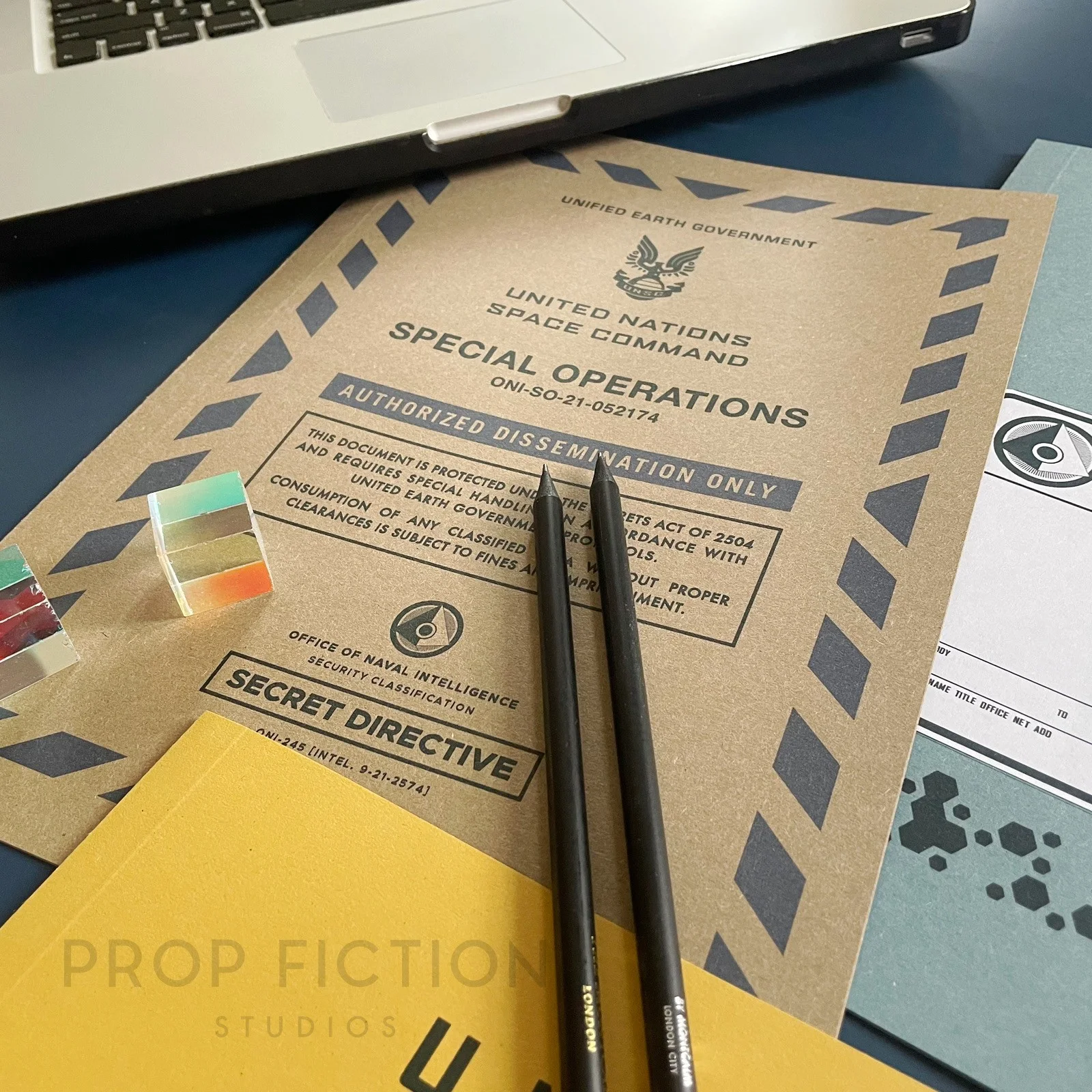 Movie Prop Top Secret ONI Intelligence Files / 3 x Cosplay UNSC Folder Set, изображение 4