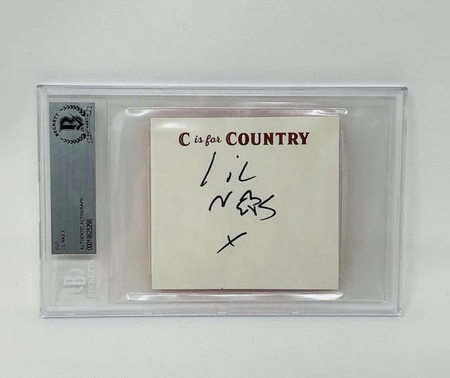 Lil Nas X Autographed Signed Cut C Is For Country Bookplate Beckett BAS, изображение 2