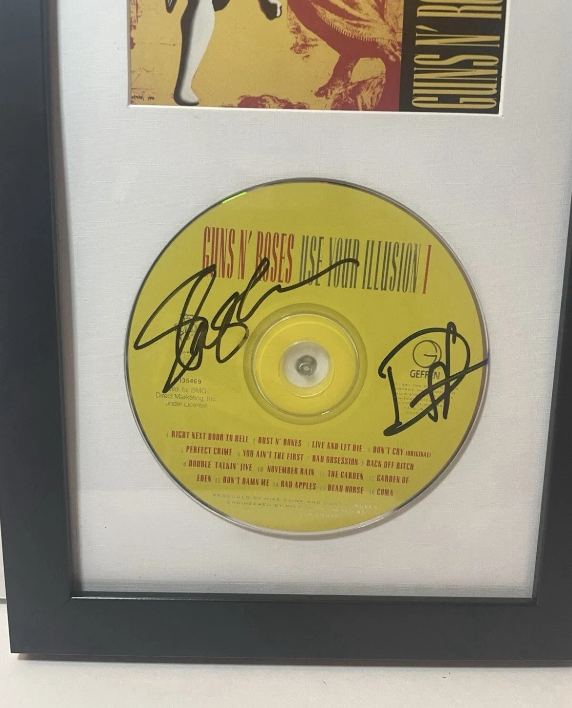 Guns N Roses Signed Use Your Illusions 1 CD Duff Slash Framed JSA COA, image 2