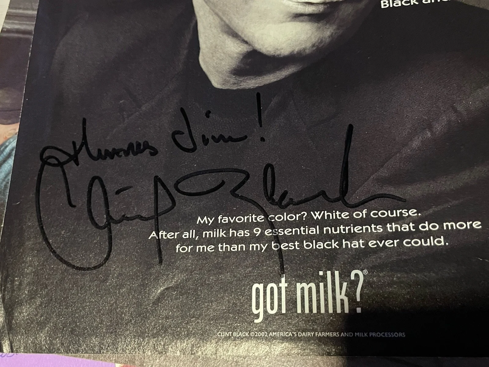 Clint Black — Clint Black Signed Got MIlk Ad Magazine Photo, image 2