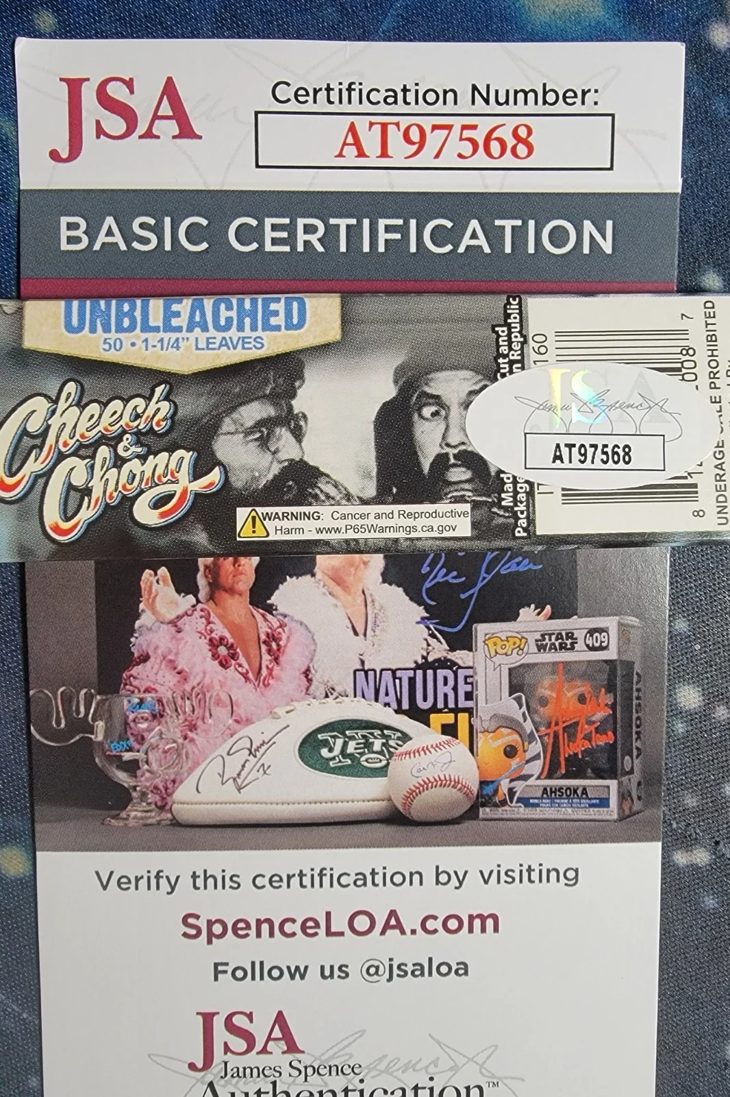 Cheech, Chong — Cheech & Chong Dual Signed Rolling Papers W/ JSA COA, image 2