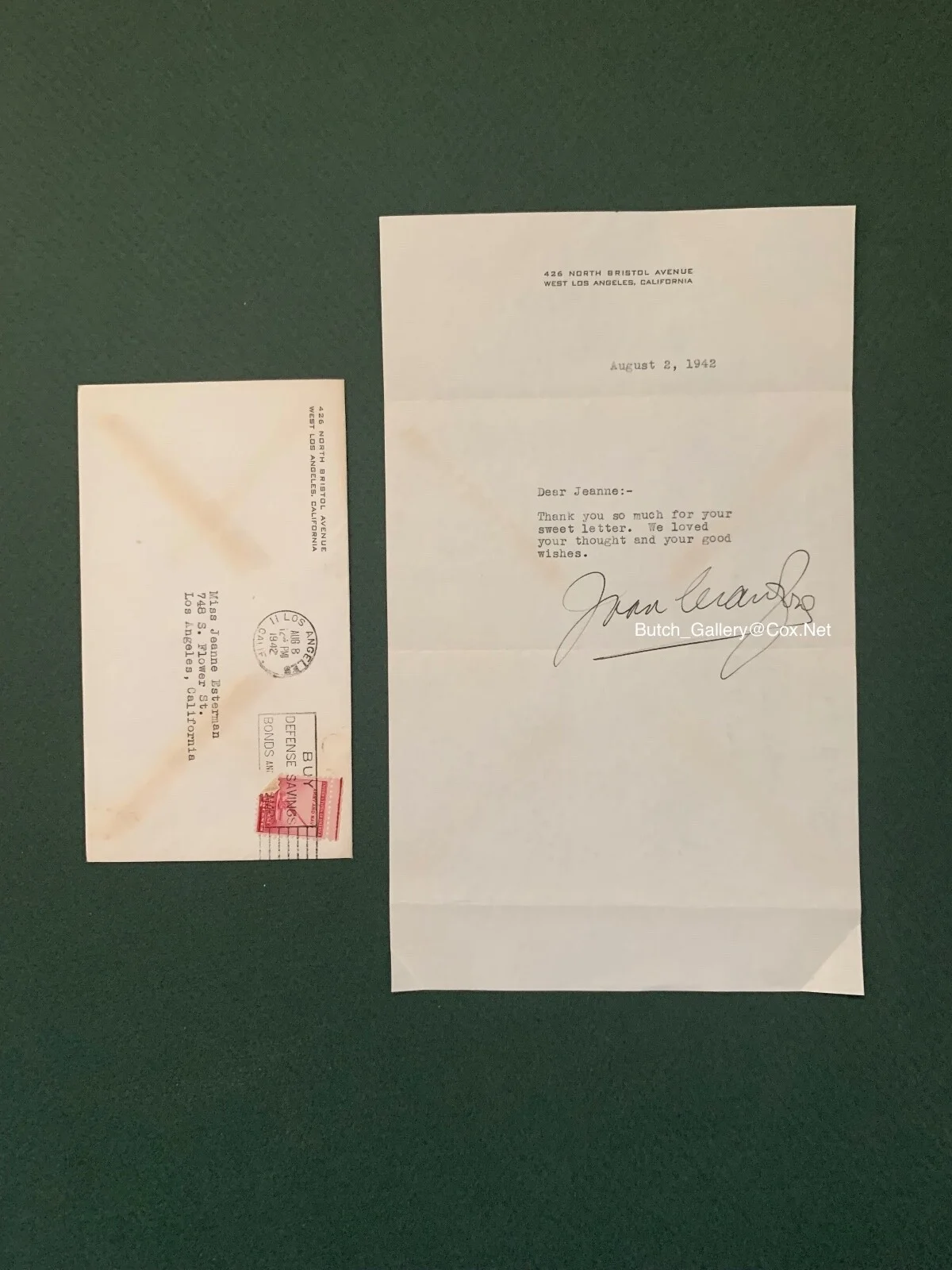 JOAN CRAWFORD LETTER autograph signed, image 4