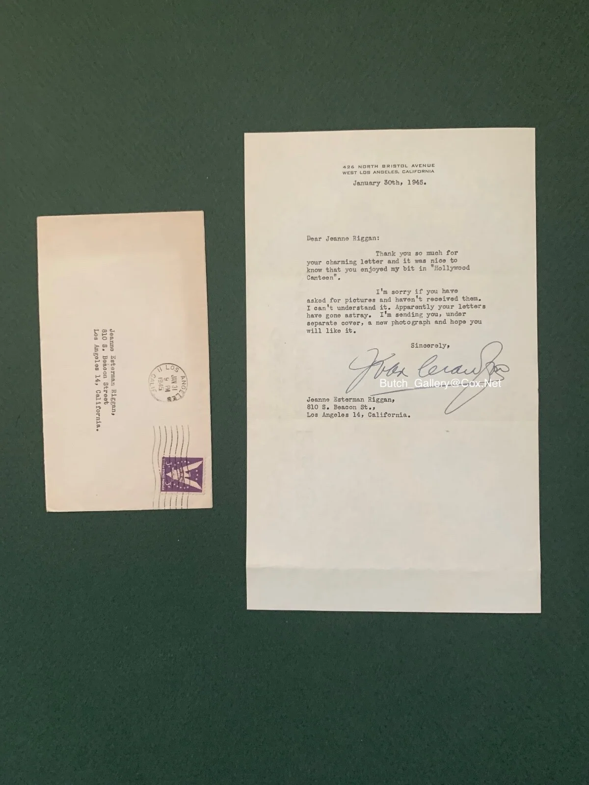 JOAN CRAWFORD LETTER autograph signed, image 5