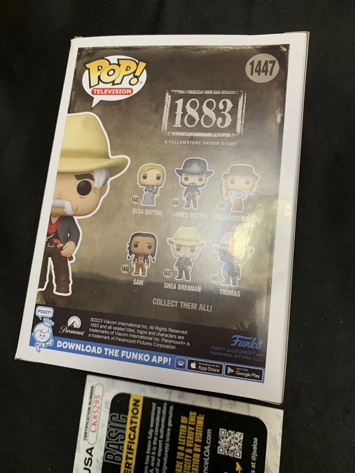 Sam Elliott — Sam Elliott Signed Shea Brennan Funko 1447 Yellowstone 1883 JSA Authenticated, image 5