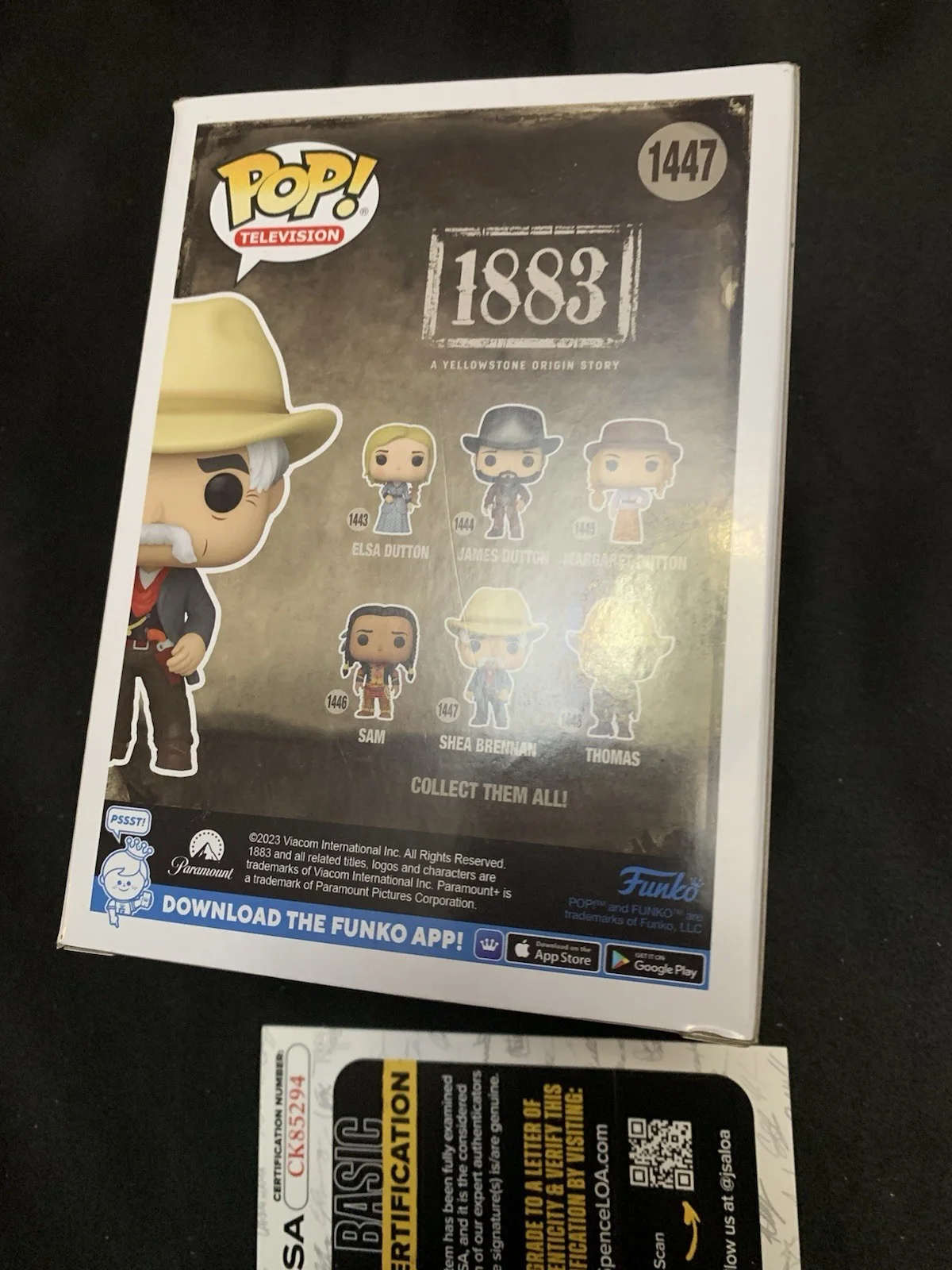 Sam Elliott — Sam Elliott Signed Shea Brennan Funko 1447 Yellowstone 1883 JSA Authenticated, image 5