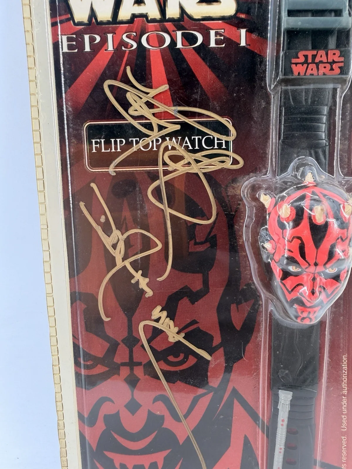 Signed Star Wars Darth Maul Watchit Flip Top Watch - Ray Park Autograph - Open, изображение 3