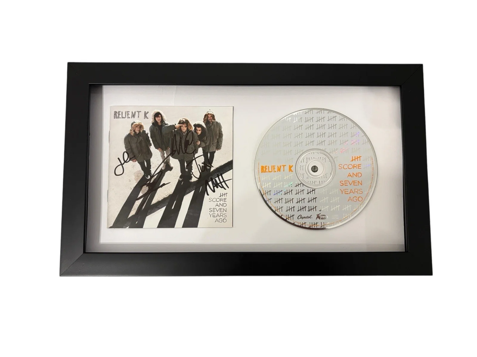 RELIENT K SIGNED AUTOGRAPH x5 FIVE SCORE SEVEN YEARS AGO FRAMED CD JSA CERT COA, image 3