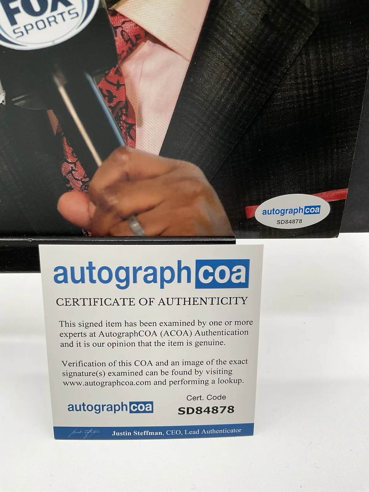 Curt Menefee — Curt Menefee Signed 8x10 ACOA FOX NFL Sunday Autographed photo Broadcaster auto, image 3