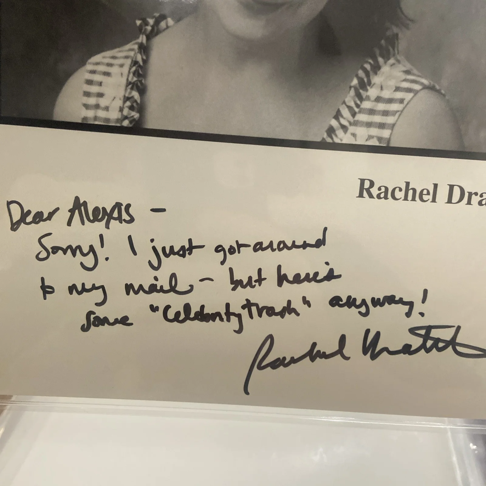 * RACHEL DRATCH * signed 8x10 photo * SATURDAY NIGHT LIVE b&w, изображение 2