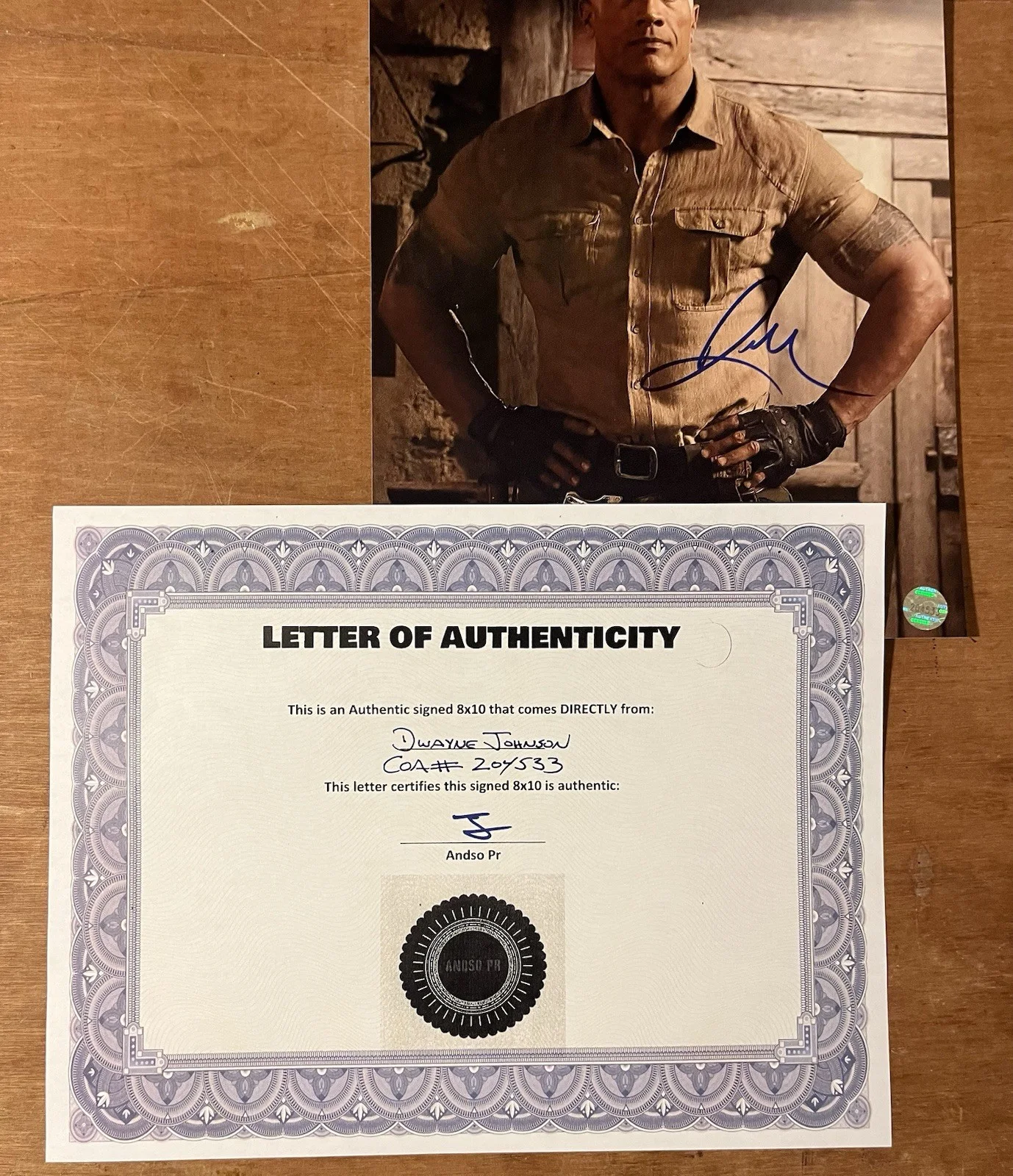 Dwayne The Rock Johnson Signed Autographed 8x10 Jumanji Photo With COA, изображение 2