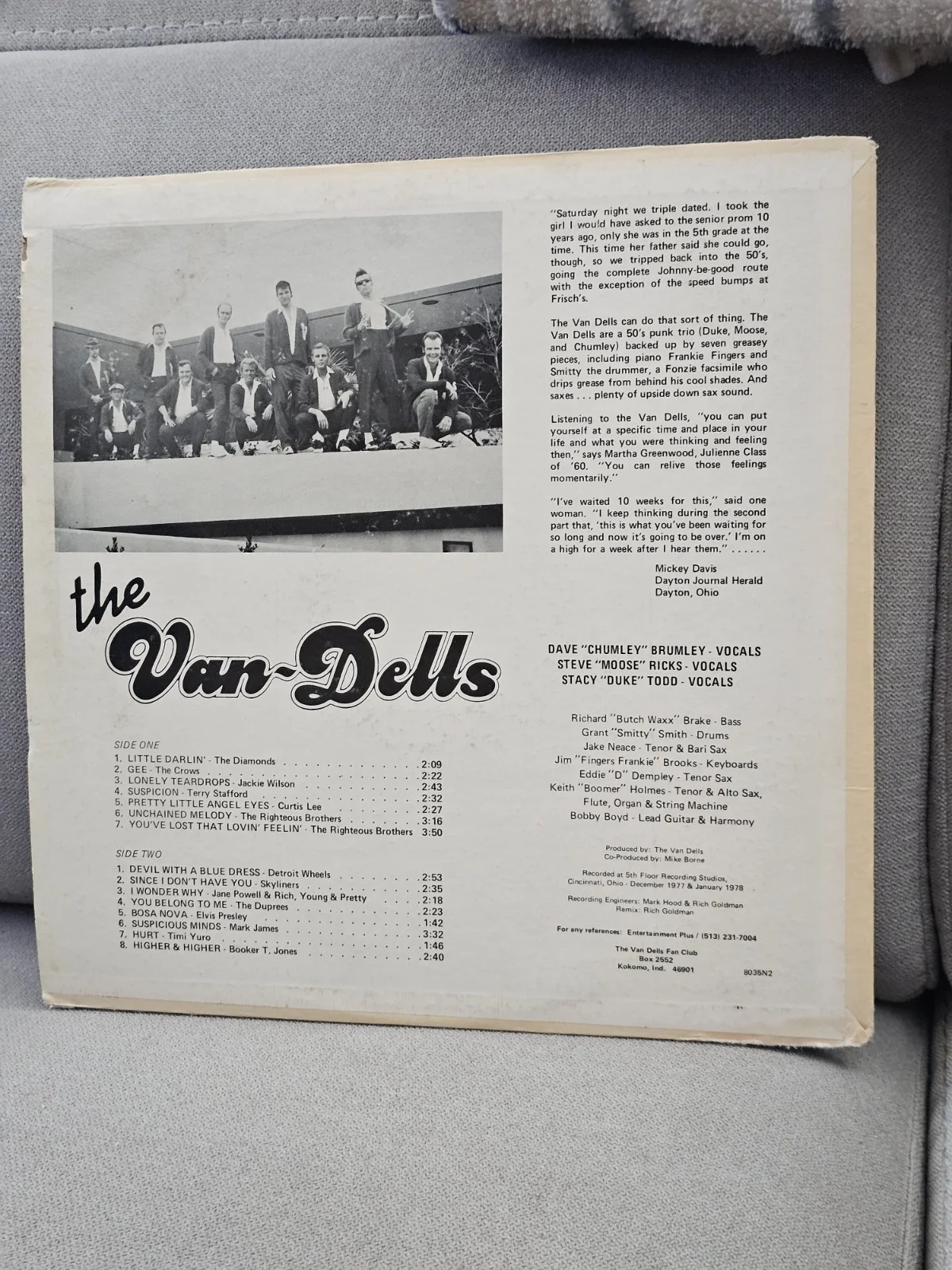Autographed Vintage LP Record Album Cover of The Band The Van-Dells. Signed, изображение 5
