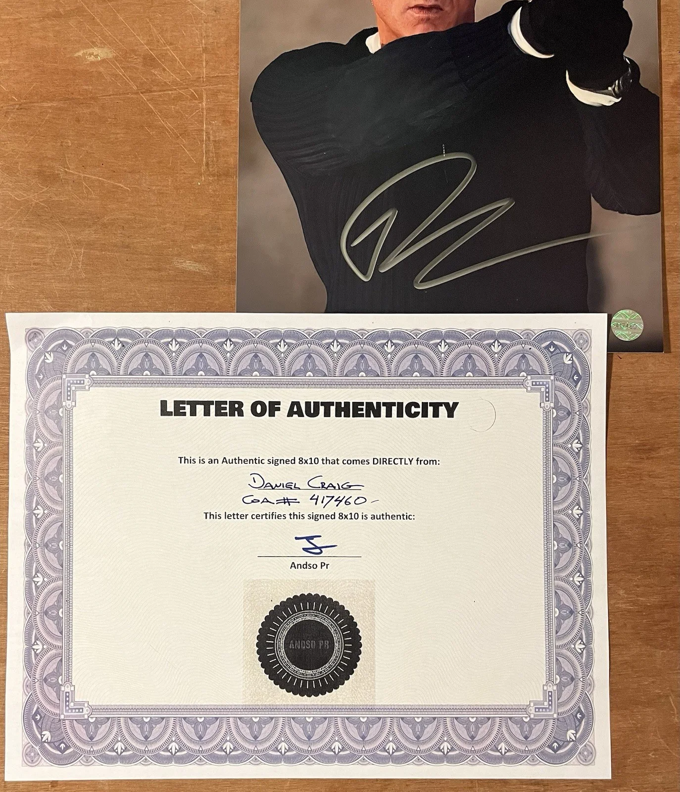 Daniel Craig Signed Autographed 8x10 James Bond 007 Photo With COA, image 2