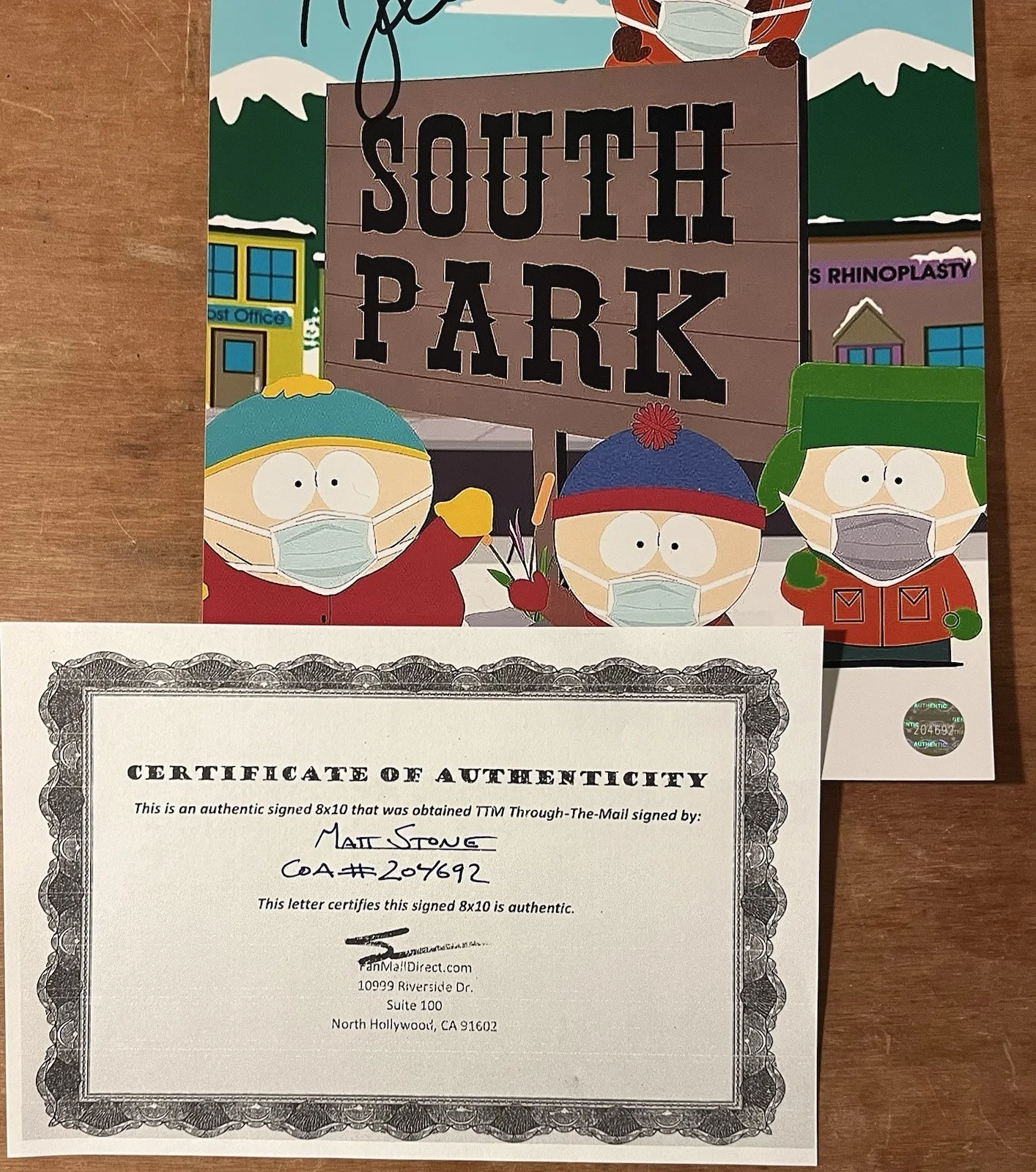 Matt Stone Signed Autographed 8x10 South Park Photo With COA, изображение 2