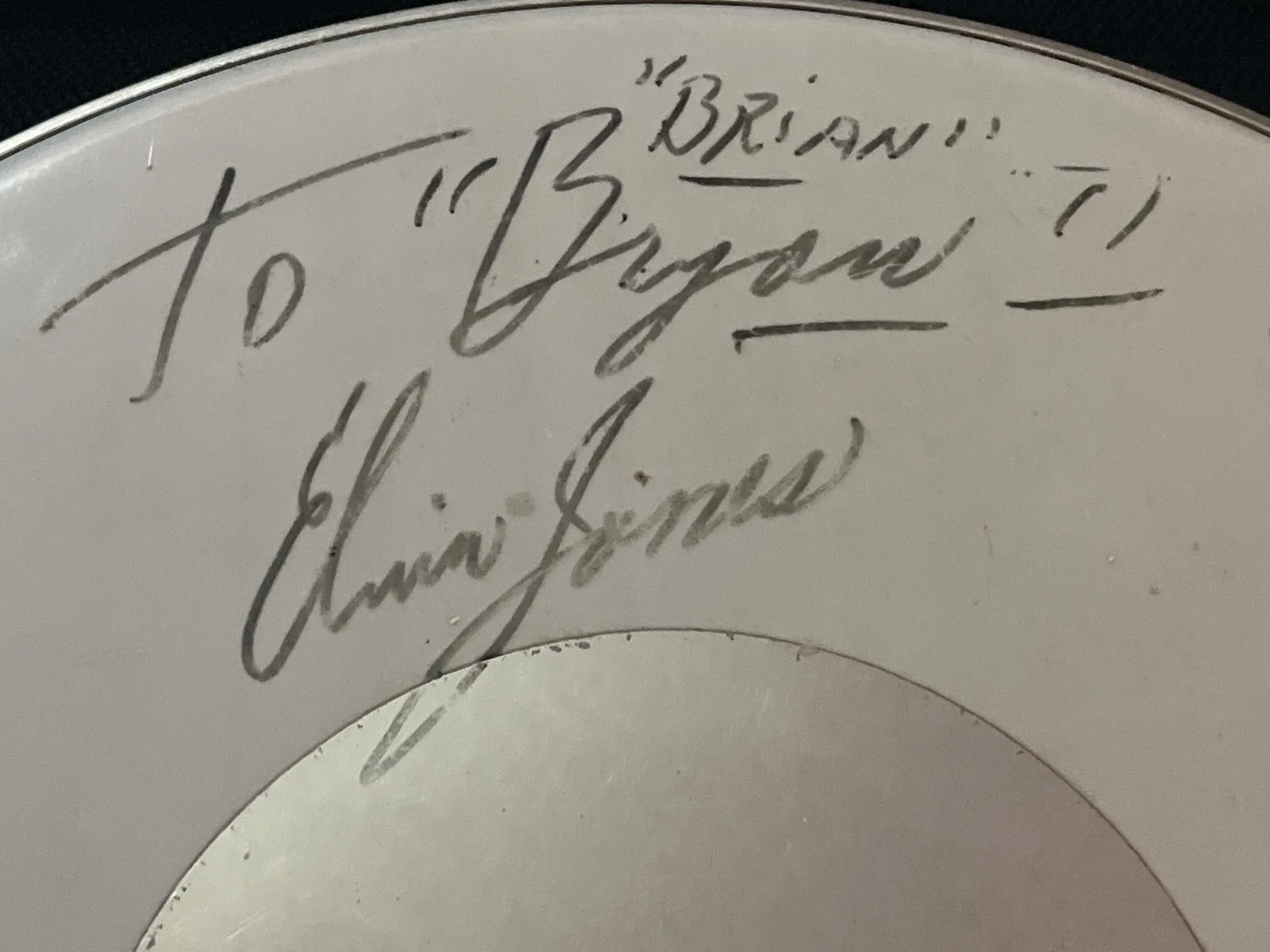 Elvin Jones, Max Roach ,Steve Smith, Signed 16”drum head, image 2