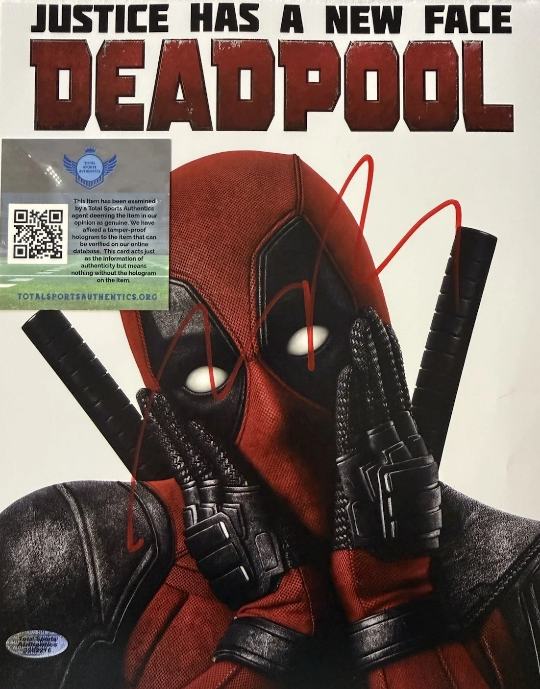 Ryan Rodney Reynolds — Ryan Rodney Reynolds ‘Deadpool’ Signed Autographed 10x8 Marvel Photo W/COA, изображение 5