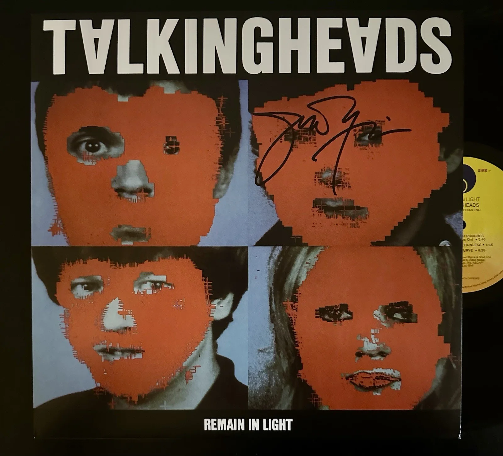 JERRY HARRISON SIGNED TALKING HEADS REMAIN IN LIGHT VINYL RECORD LP JSA COA, image 2