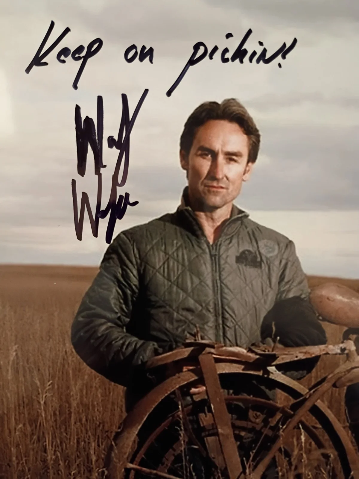 Mike Wolfe Frank Fritz — American Pickers Mike Wolfe Frank Fritz Signed 8x10 COA& Matching Number Sticker, image 2