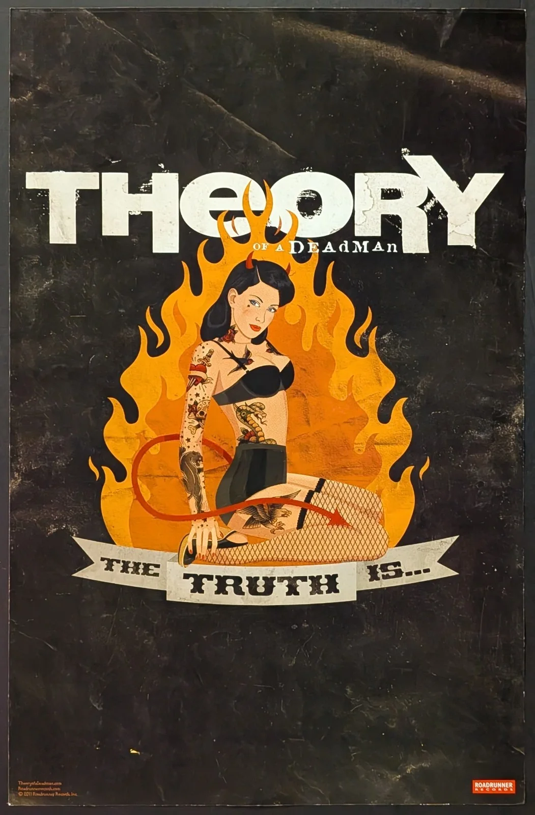 2011 Theory of a Deadman Band Signed x4 Dual Sided Poster JSA Canadian Music, изображение 2