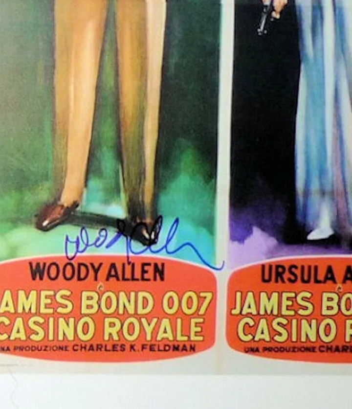 Woody Allen — Woody Allen signed 007 Casino Royale 11x17 poster Rare - Photo Proof, изображение 2
