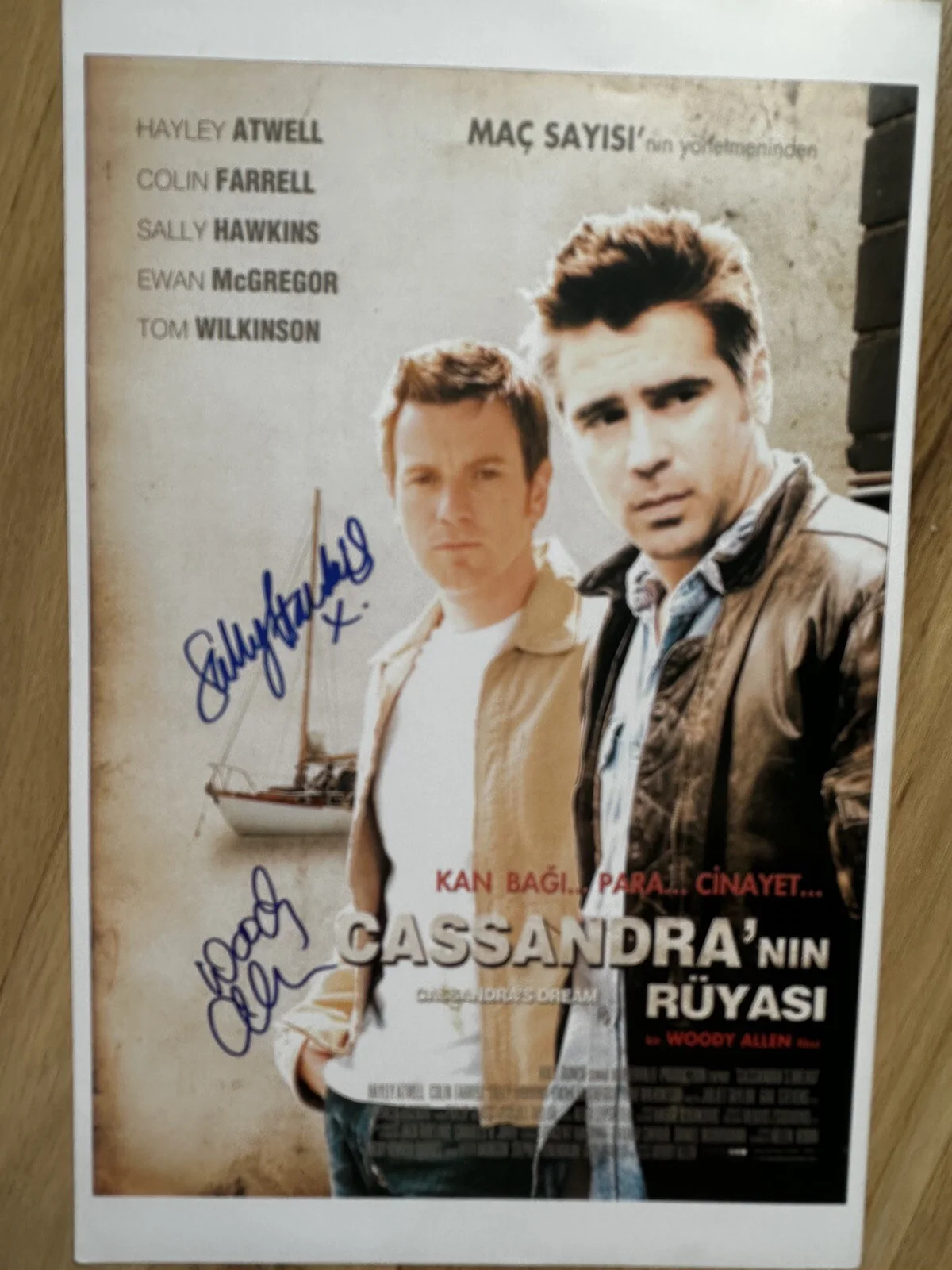 Woody Allen, Sally Hawkins — Woody Allen, Sally Hawkins Signed Cassandra’s Dream Poster In Person