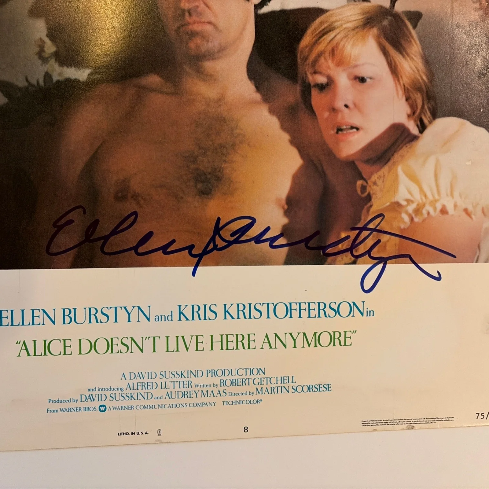 Ellen Burstyn — ELLEN BURSTYN Signed 11x14 ALICE DOESN'T LIVE HERE ANYMORE Lobby Card JSA, image 2