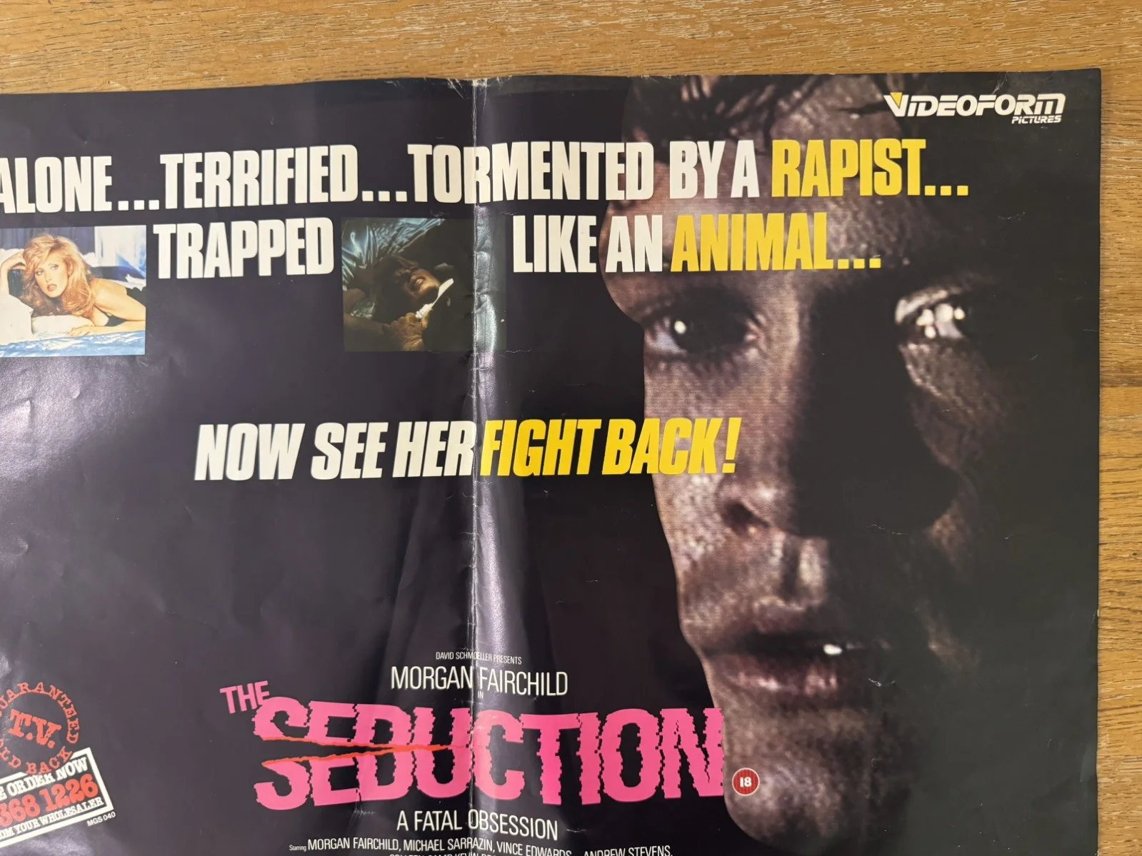 The Seduction Original Video Shop VHS Poster 1982 Extremely Rare, изображение 2
