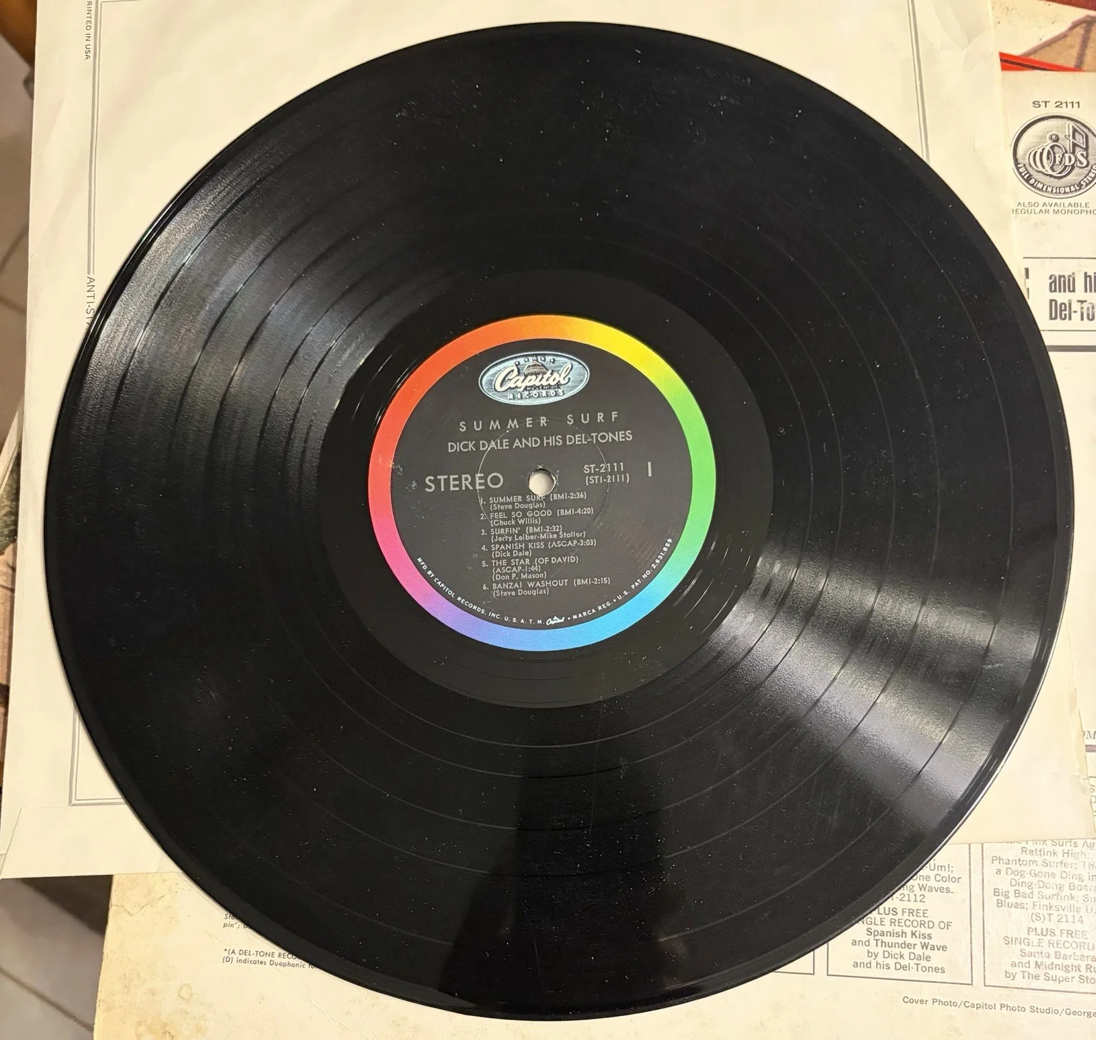 DICK DALE AUTOGRAPHED LP Guaranteed Authentic ￼, image 3