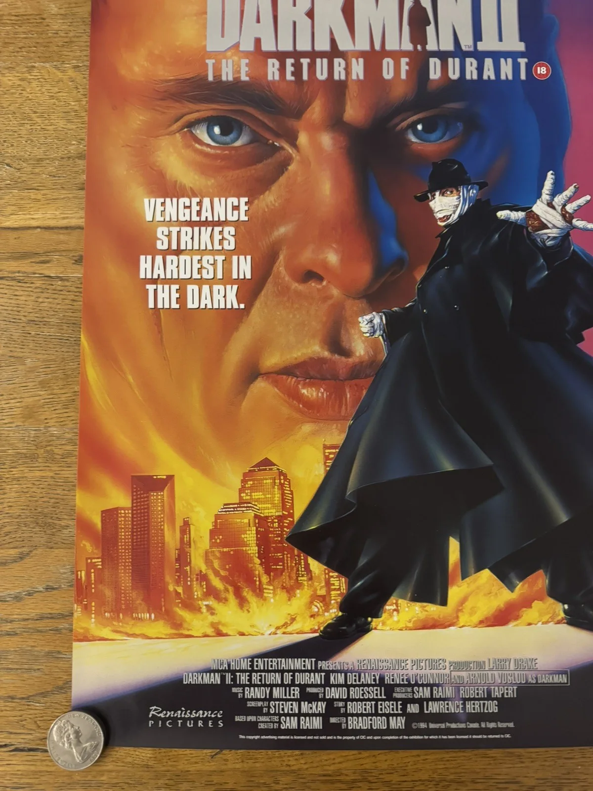 Darkman 2 Original Video Shop VHS Poster 1995 Rare, изображение 3