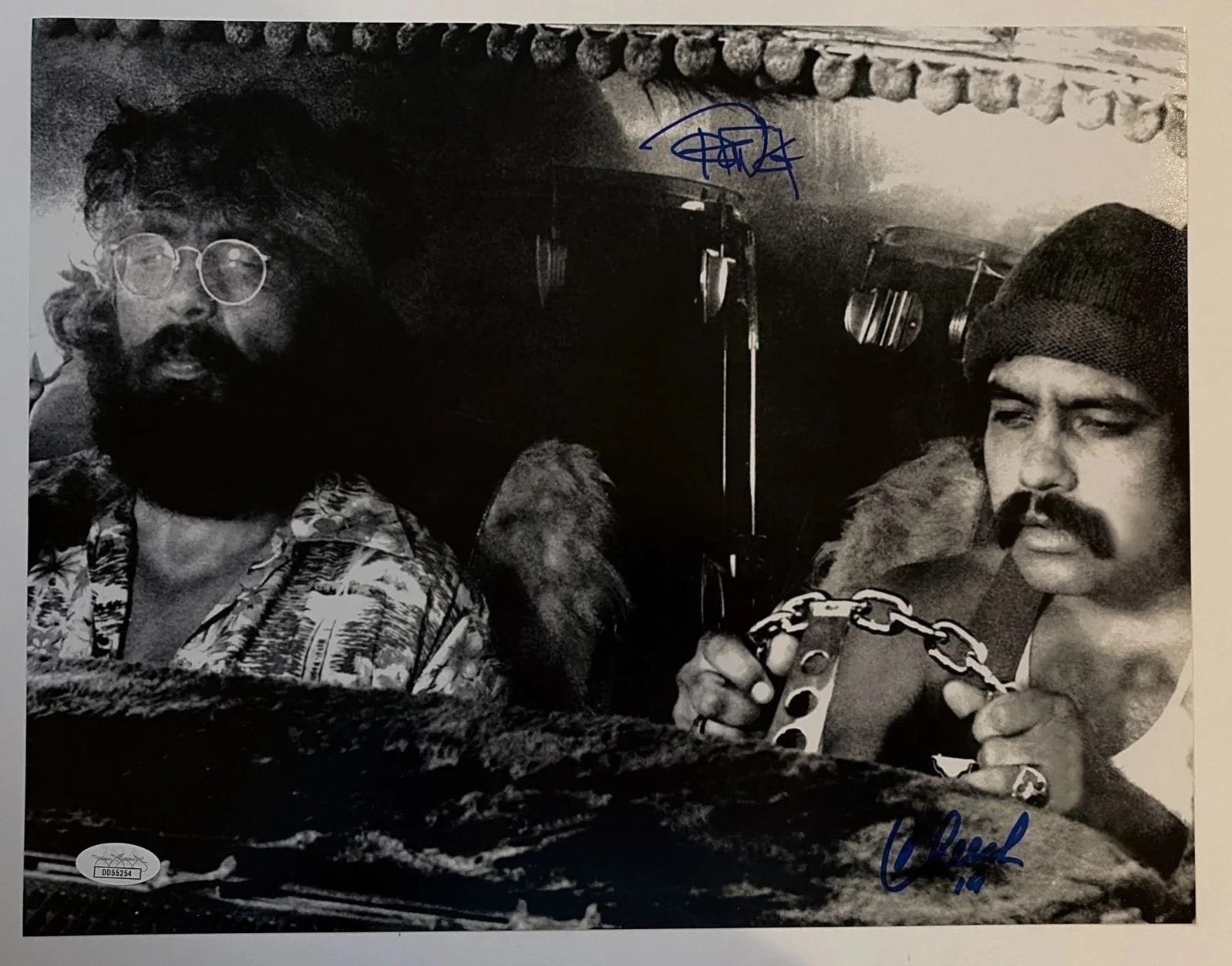 Cheech and Chong — Cheech Marin and Tommy Chong signed 11x14 “Up In Smoke” B&W photo ~ JSA