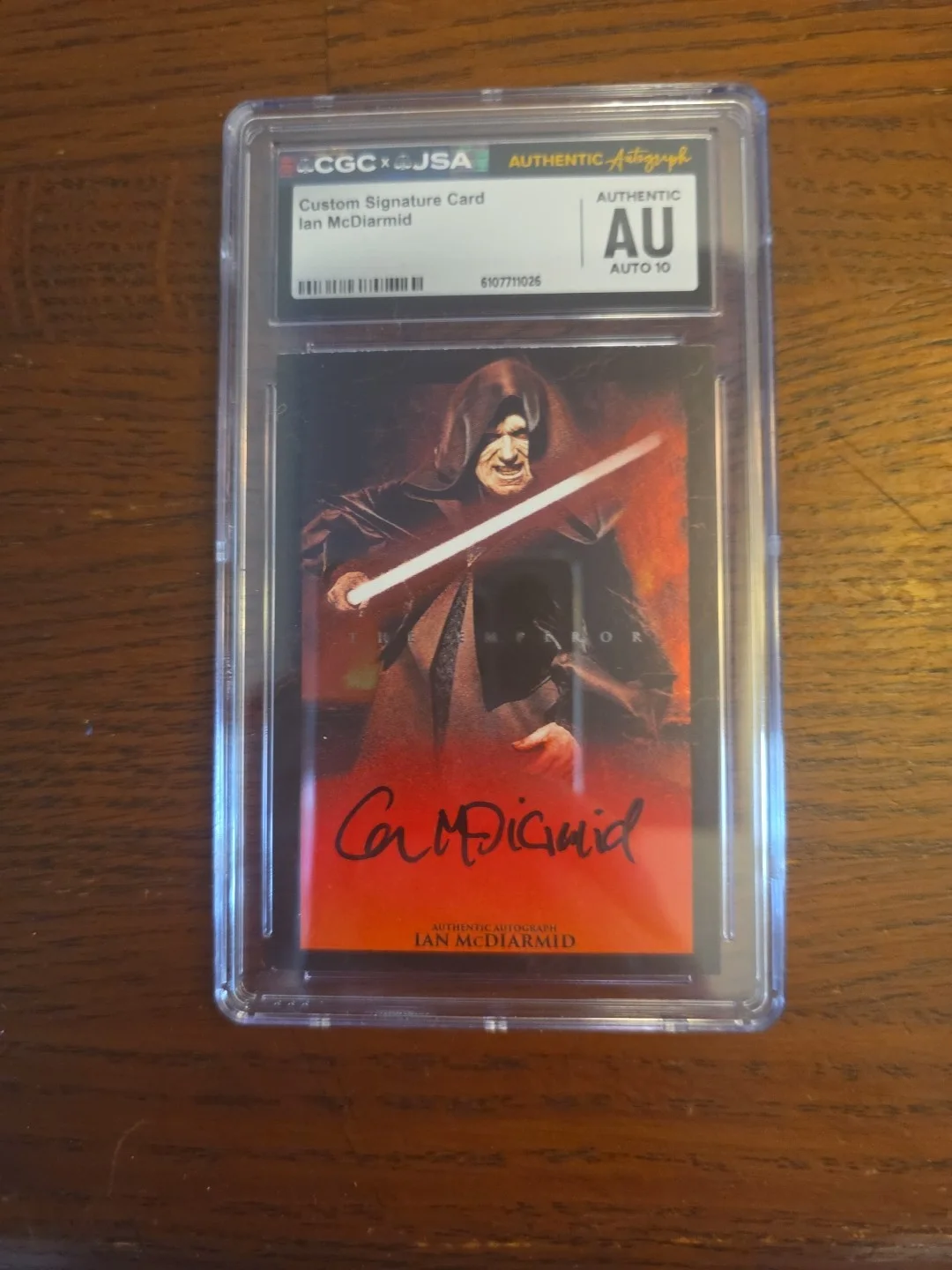 Ian McDiarmid — Ian McDiarmid autograph card "The Emperor" Star Wars Graded Authentic Auto 10