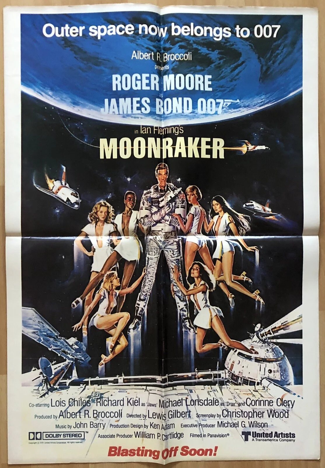 MOONRAKER *JAMES BOND* 1979 ORIGINAL LEBANESE 1-SHEET POSTER NEAR MINT, изображение 3