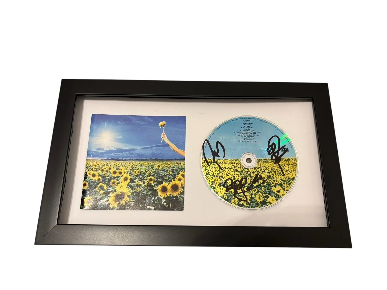 STONE TEMPLE PILOTS SIGNED AUTOGRAPH x3 THANK YOU FRAMED CD w PROOF JSA CERT COA, изображение 3