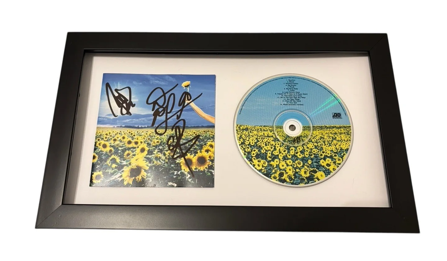STONE TEMPLE PILOTS SIGNED AUTOGRAPH x3 THANK YOU FRAMED CD w PROOF JSA CERT COA, изображение 3