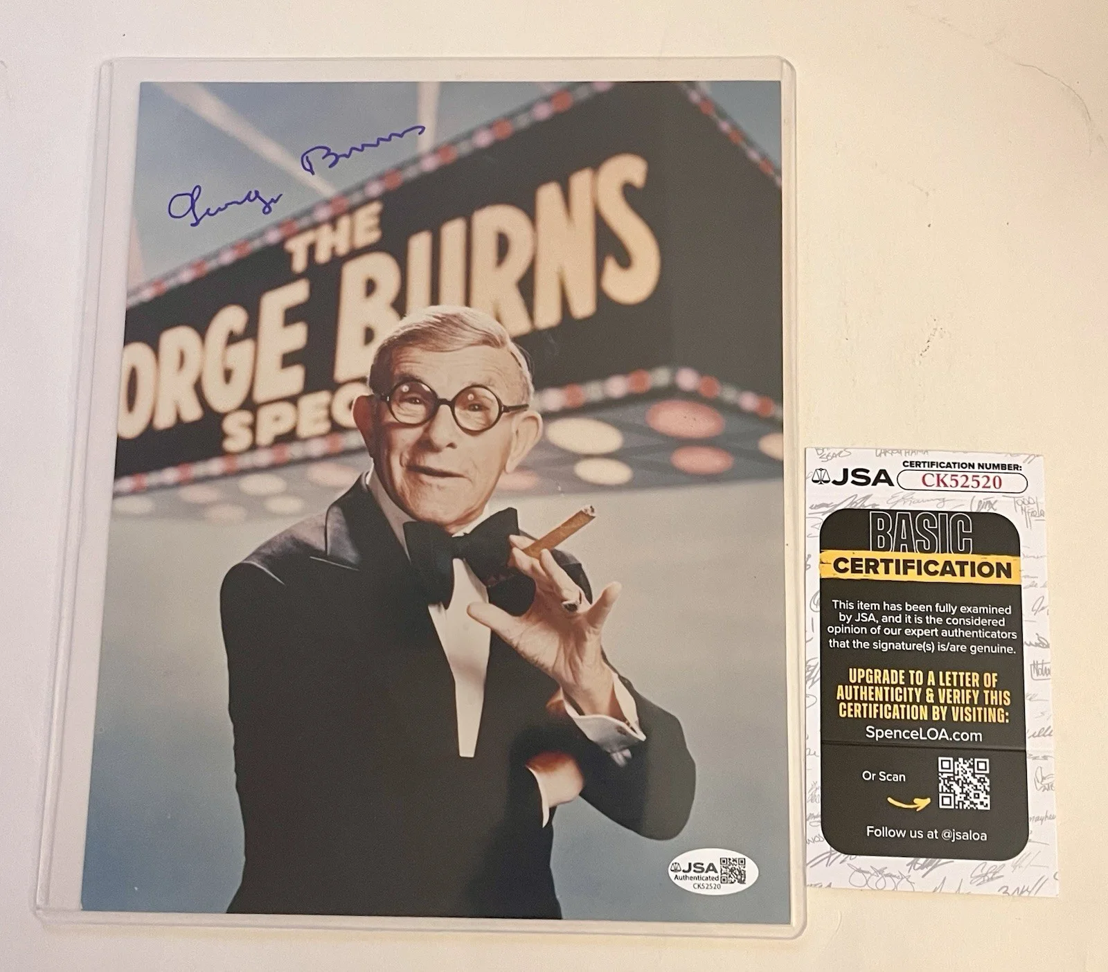 George Burns — George Burns Signed Photo 8x10 JSA Authentication With COA Actor, image 2