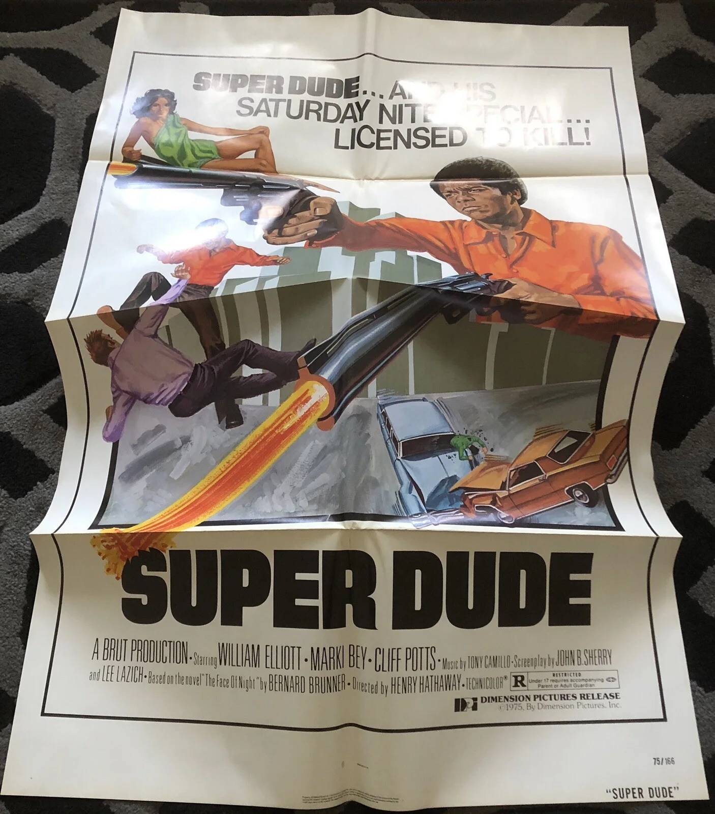 SUPER DUDE 1975 ORIGINAL U.S. 1-SHEET POSTER NEAR MINT, изображение 2