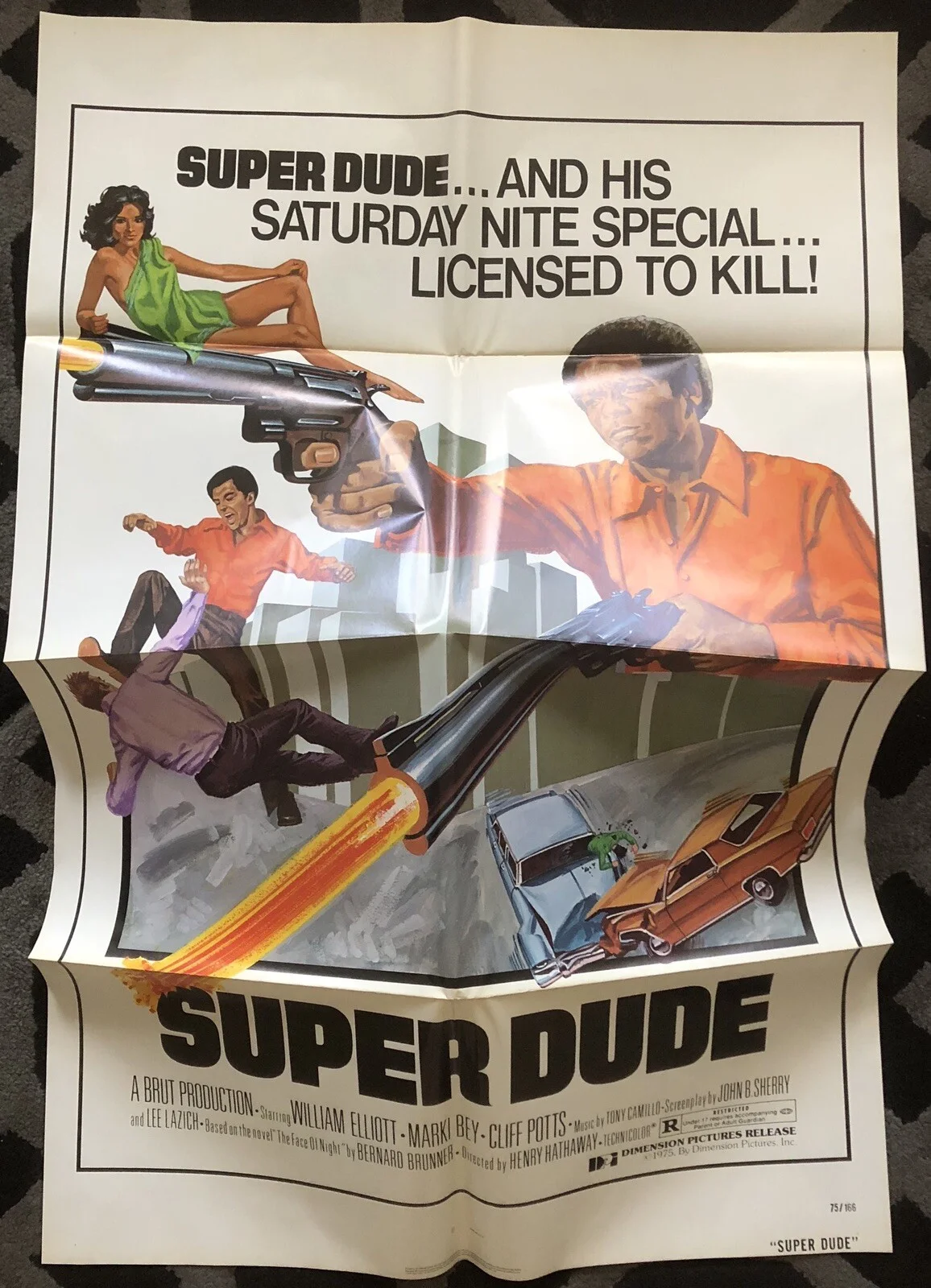 SUPER DUDE 1975 ORIGINAL U.S. 1-SHEET POSTER NEAR MINT, изображение 3