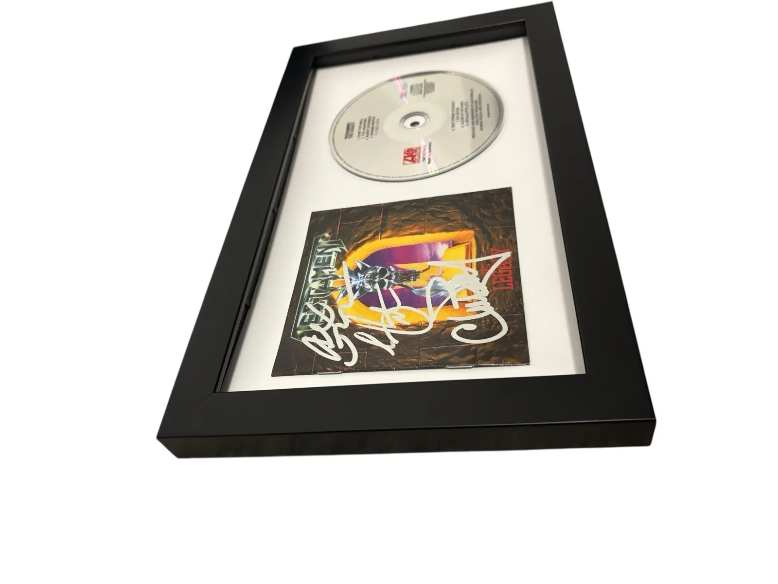 TESTAMENT SIGNED AUTOGRAPH THE LEGACY FRAMED CD CHUCK +2 w/ PROOF JSA CERT COA, image 4