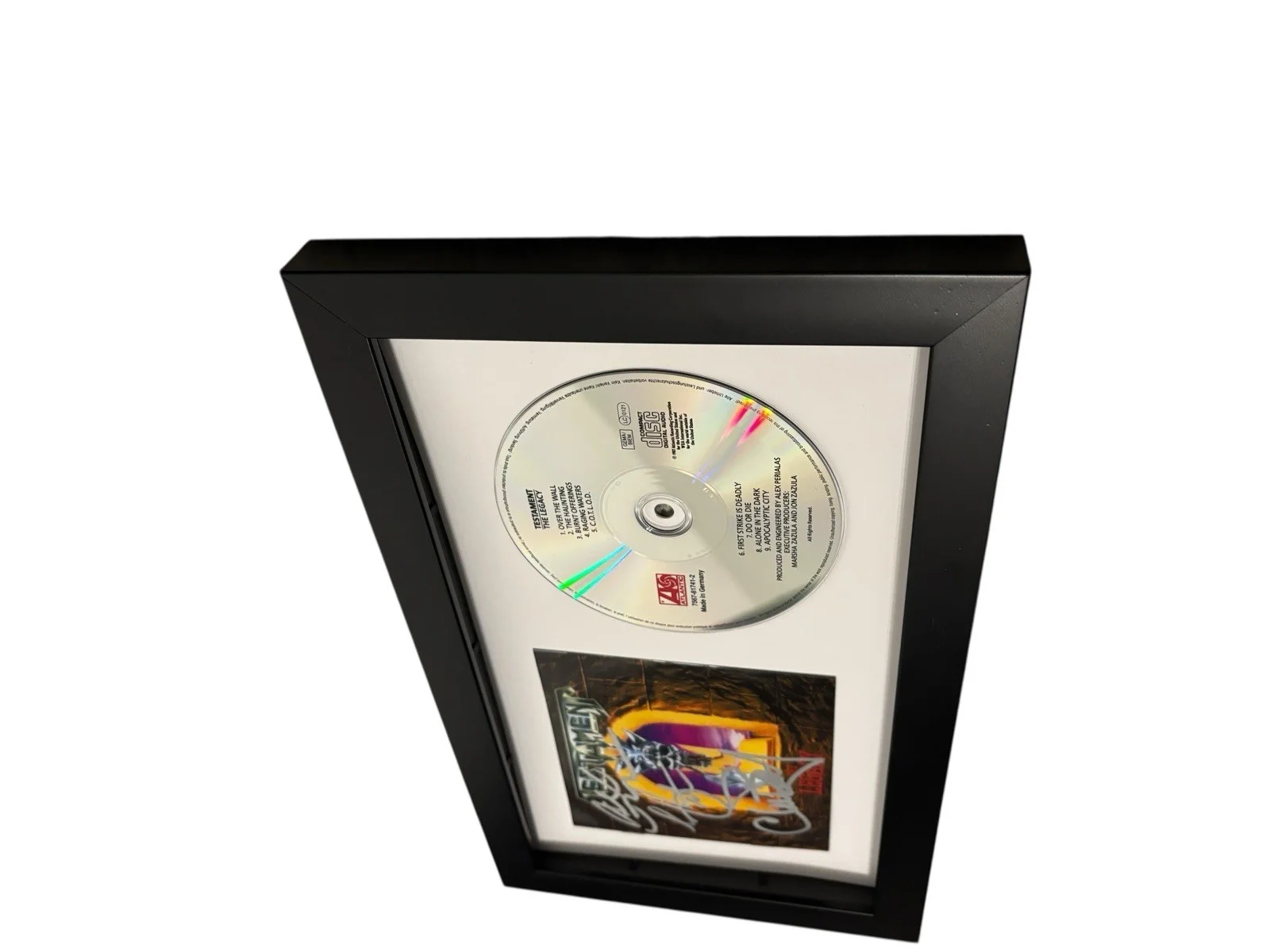 TESTAMENT SIGNED AUTOGRAPH THE LEGACY FRAMED CD CHUCK +2 w/ PROOF JSA CERT COA, image 5