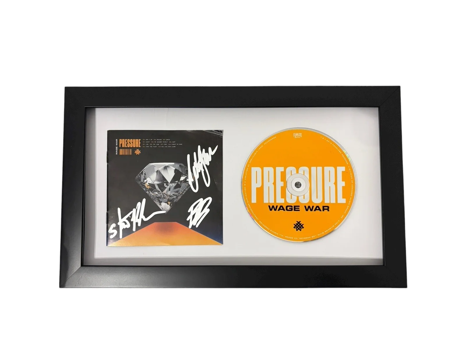WAGE WAR SIGNED AUTOGRAPH x3 PRESSURE FRAMED CD BRITON BOND +2 w/ PROOF JSA COA, image 3