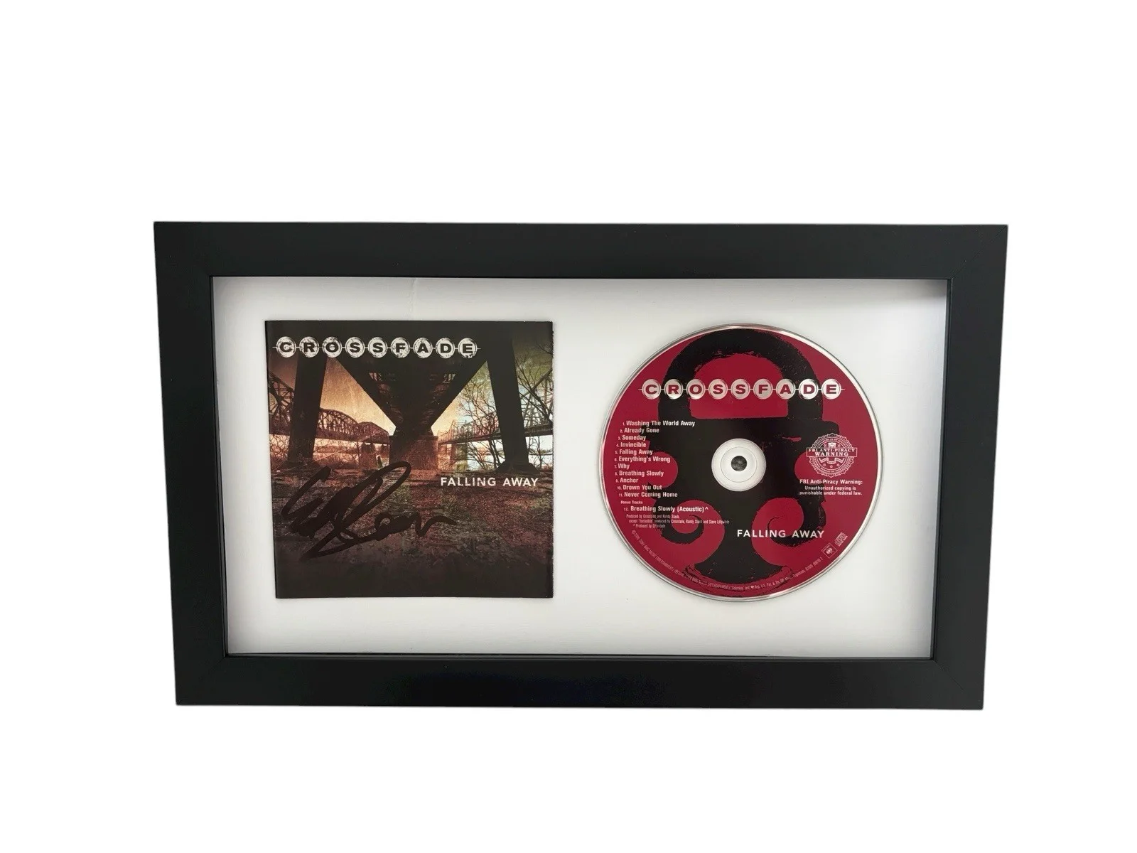 CROSSFADE ED SLOAN SIGNED AUTOGRAPH FALLING AWAY FRAMED & MATTED CD RARE JSA COA, image 3