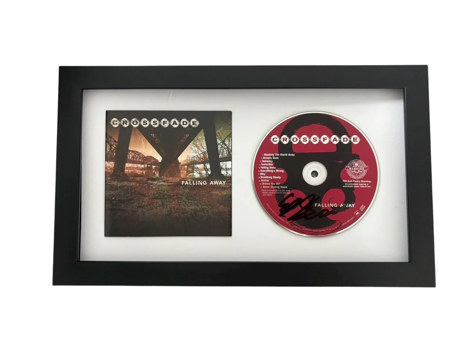 CROSSFADE ED SLOAN SIGNED AUTOGRAPH FALLING AWAY FRAMED & MATTED CD RARE JSA COA, image 3