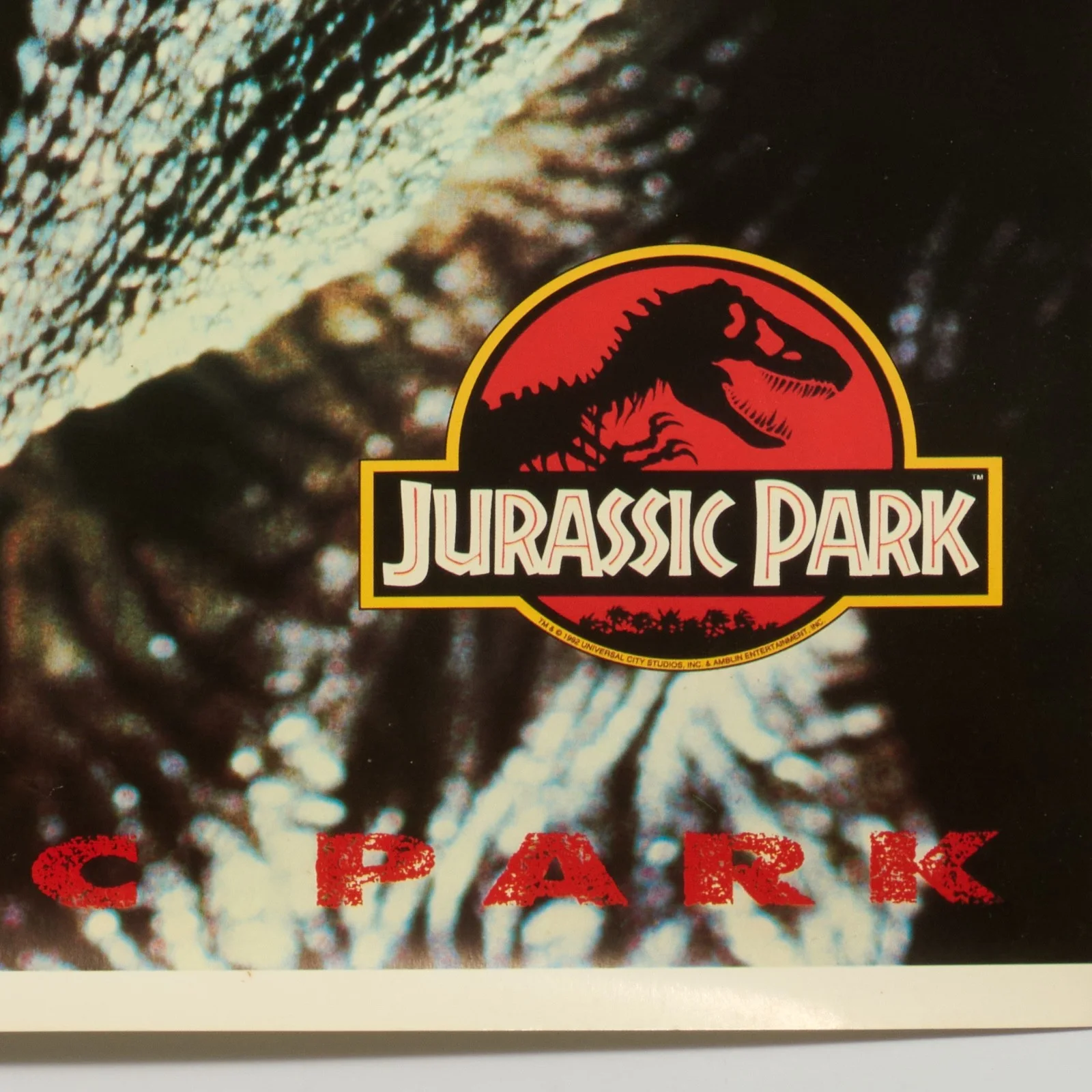 RARE Vintage 1992 Jurassic Park T-Rex Poster "Welcome to Jurassic Park" Amblin, изображение 3
