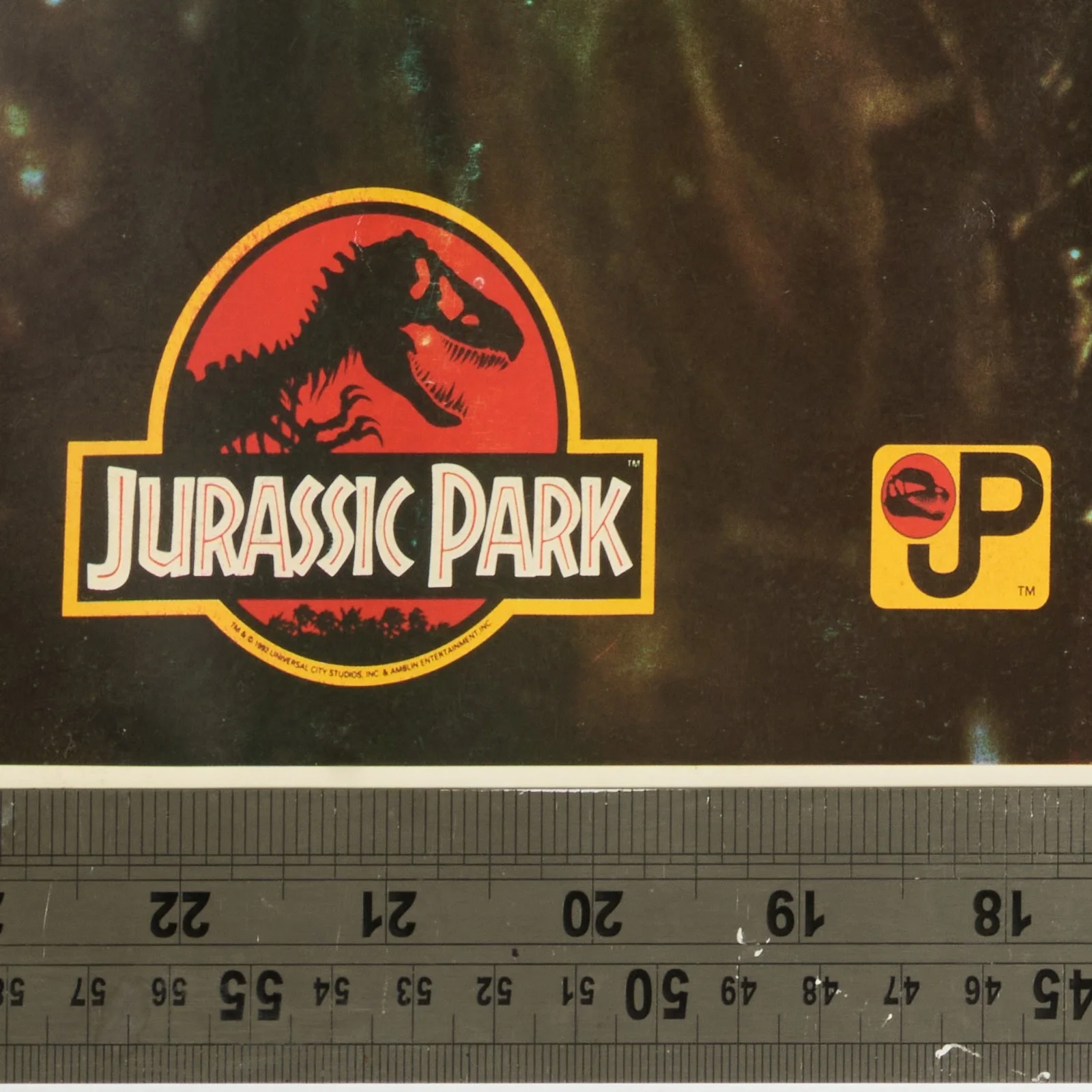 Vintage Jurassic Park Poster 1993 Dino Damage T-Rex Dilophosaurus Amblin Athena, image 4