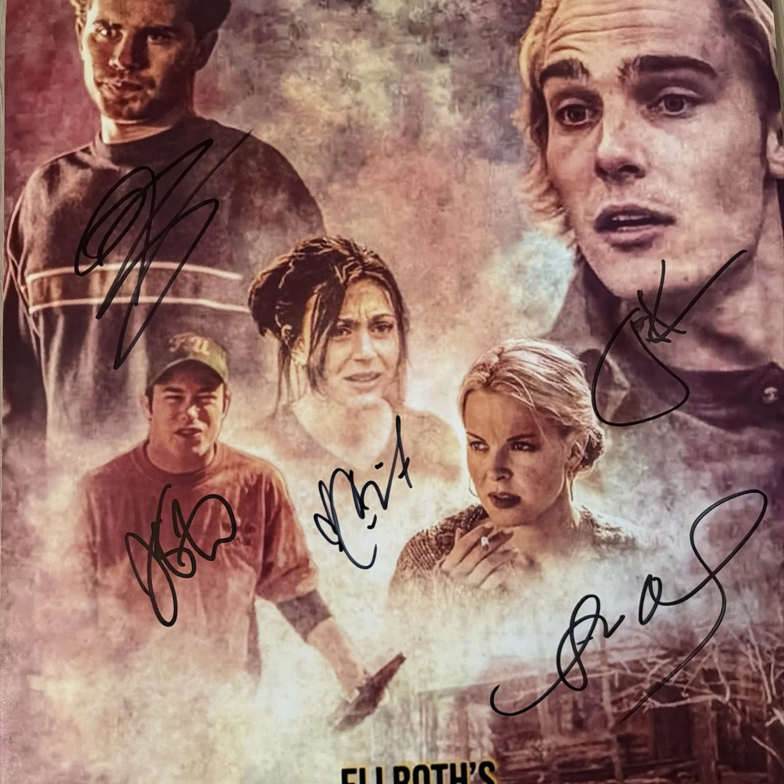 Cabin Fever 11x17 poster signed by 5 JSA Joey Kern Rider Strong Cerina Vincent, изображение 2