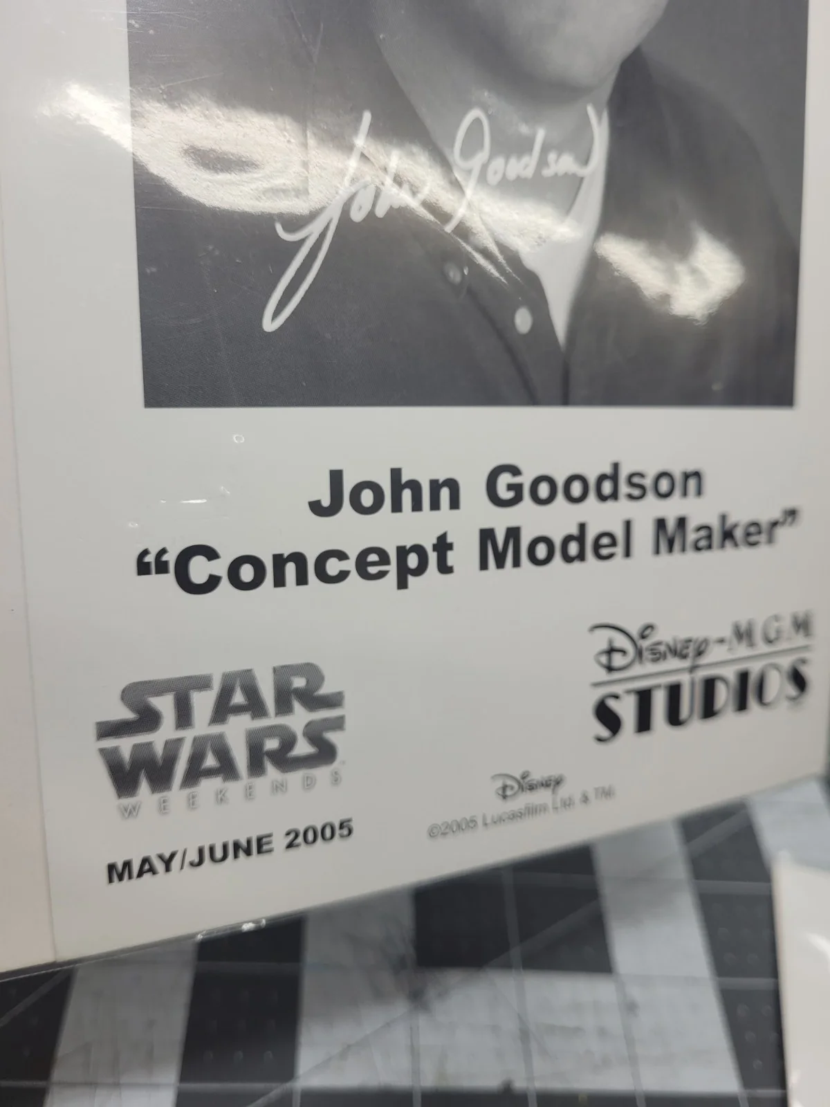 John Goodson — Disney Star Wars Weekend JOHN GOODSON 5.5 x 8.5 Signed Photo Concept Model Maker, изображение 5
