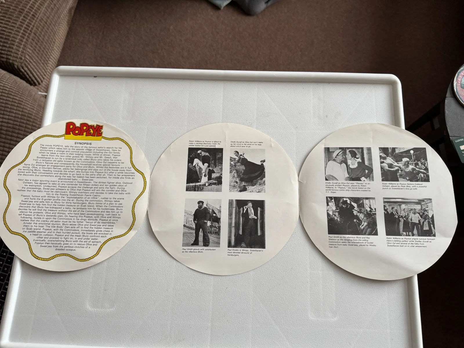 Walt Disney Movie Promo Circular Fold-Out Brochure 1980 - Popeye Robin Williams, изображение 3